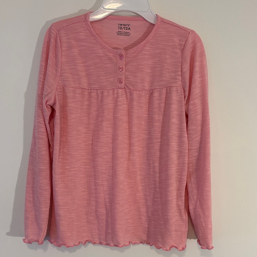 Carter's Pink Buttoned Long Sleeve Top